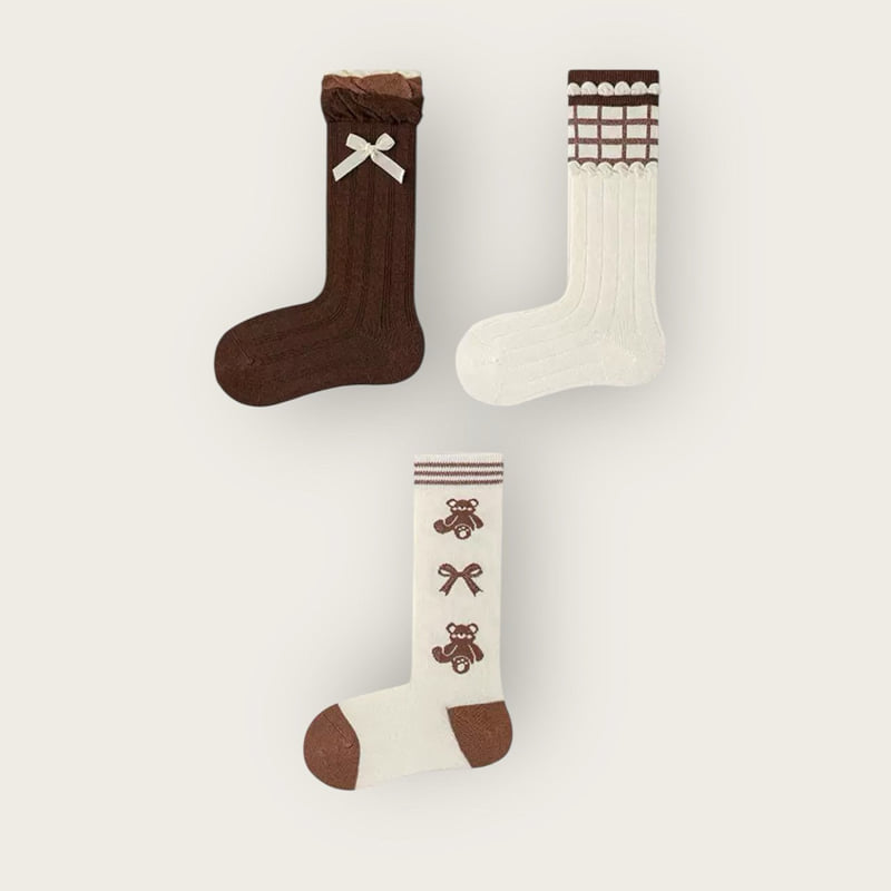 Dudie - Korean Children Fashion - #magicofchildhood - Bear Ribbon Set (set of 3) - 2