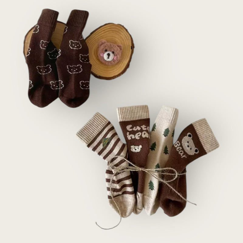 Dudie - Korean Children Fashion - #magicofchildhood - Cutie Bear Set (set of 5) - 5