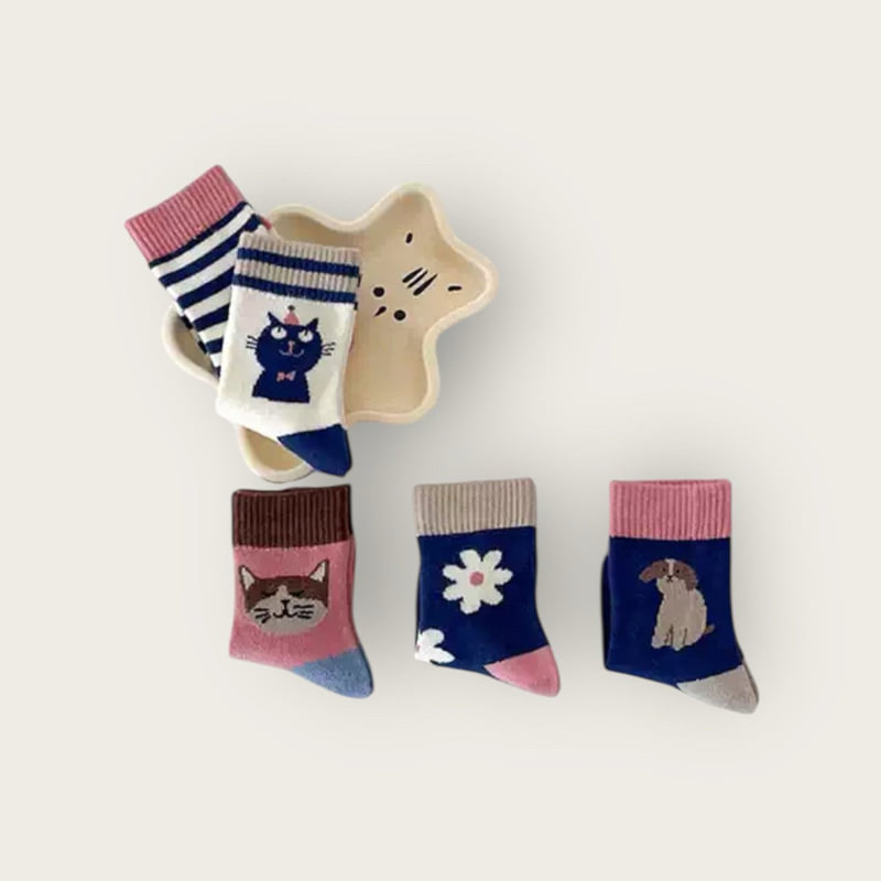 Dudie - Korean Children Fashion - #minifashionista - Daisy Cat Set (set of 5) - 6