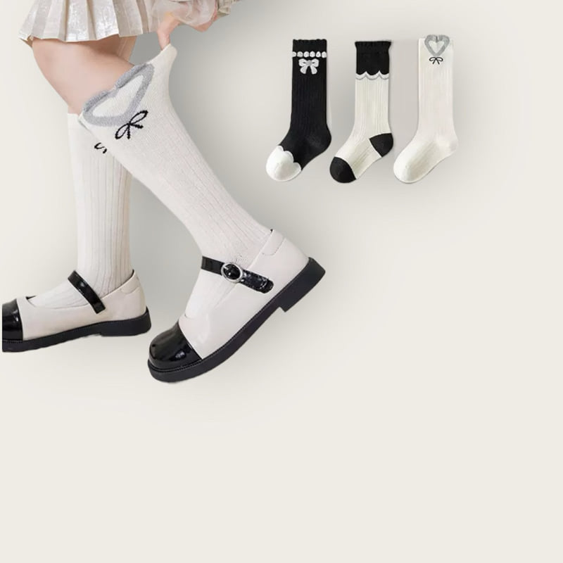 Dudie - Korean Children Fashion - #minifashionista - Hearts Knee Socks Set (set of 3) - 10