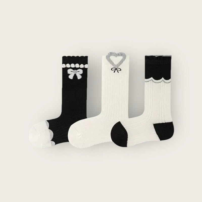 Dudie - Korean Children Fashion - #prettylittlegirls - Hearts Knee Socks Set (set of 3) - 11