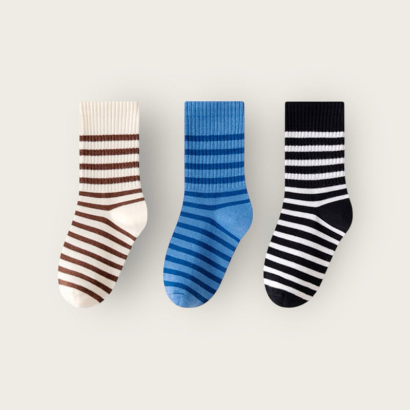 Dudie - Korean Children Fashion - #stylishchildhood - Stripe Sports Set (set of 3) - 2