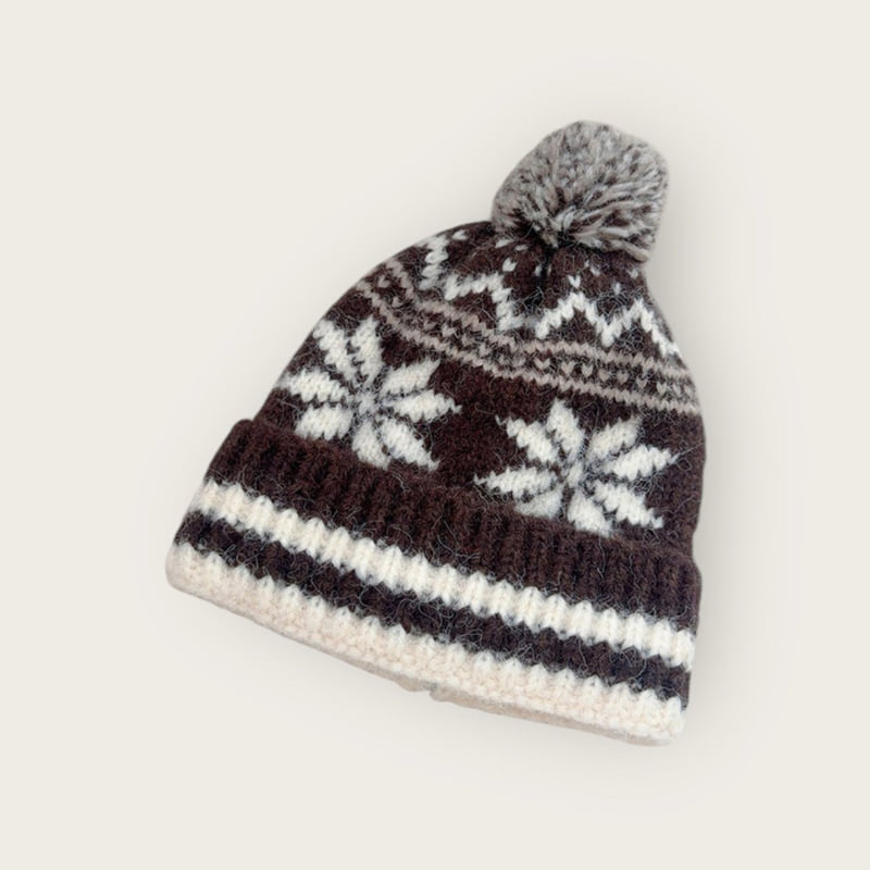 Dudie - Korean Children Fashion - #stylishchildhood - Snowflake Pom Beanie - 9