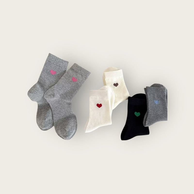 Dudie - Korean Children Fashion - #todddlerfashion - Daily Heart Set (set of 5) - 2