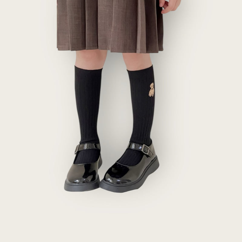 Dudie - Korean Children Fashion - #todddlerfashion - Bear Embroidered Knee Socks Set (set of 4) - 11