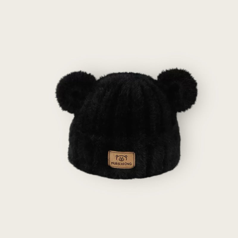 Dudie - Korean Children Fashion - #toddlerclothing - Fluffy Bear Beanie - 5