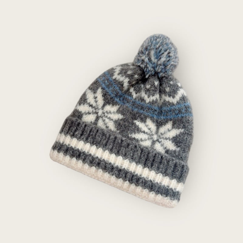 Dudie - Korean Children Fashion - #toddlerclothing - Snowflake Pom Beanie - 8