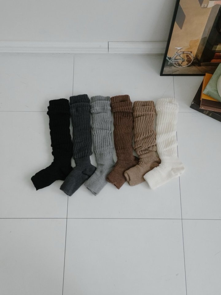 Eeiitt - Korean Women Fashion - #momslook - Cornil Loose Leg Warmer Ribbed Socks - 2