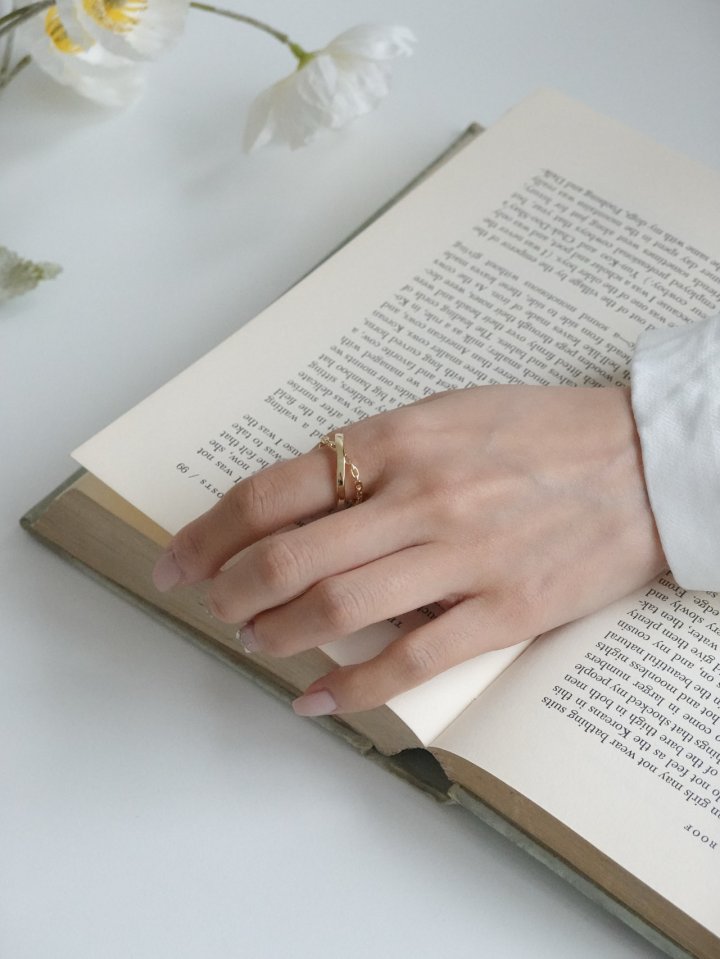 Eeiitt - Korean Women Fashion - #momslook - Cro Chain Ring - 10