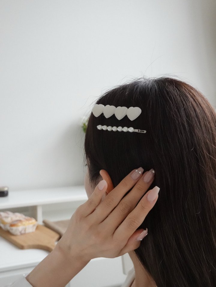 Eeiitt - Korean Women Fashion - #momslook - Poheart Pearl Hairpin Set - 9