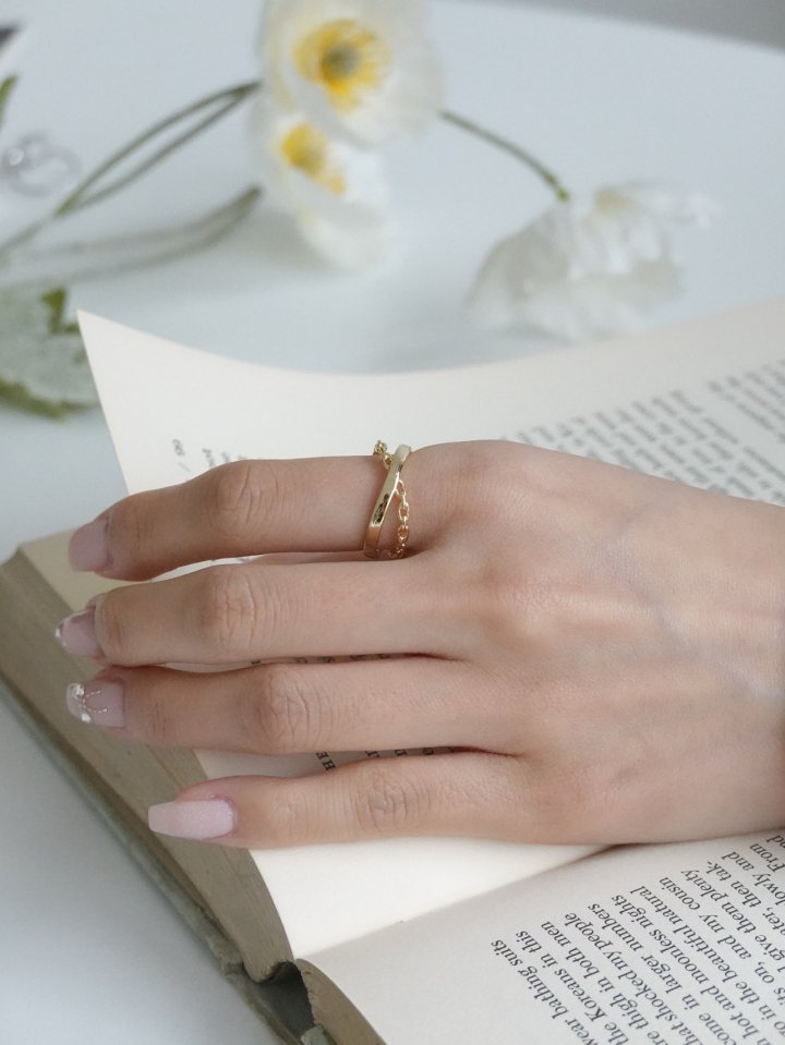 Eeiitt - Korean Women Fashion - #vintagekidsstyle - Cro Chain Ring - 4