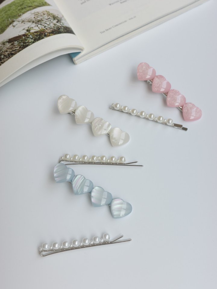 Eeiitt - Korean Women Fashion - #pursuepretty - Poheart Pearl Hairpin Set - 3