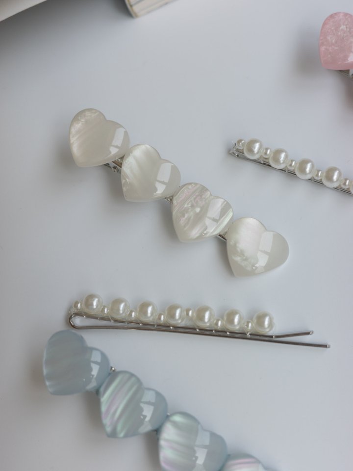 Eeiitt - Korean Women Fashion - #thatsdarling - Poheart Pearl Hairpin Set - 7
