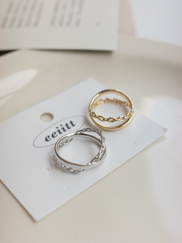 Eeiitt - Korean Women Fashion - #vintagekidsstyle - Cro Chain Ring - 3