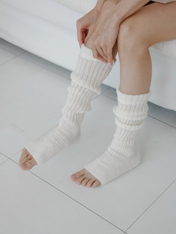 Eeiitt - Korean Women Fashion - #womensfashion - Cornil Loose Leg Warmer Ribbed Socks - 9