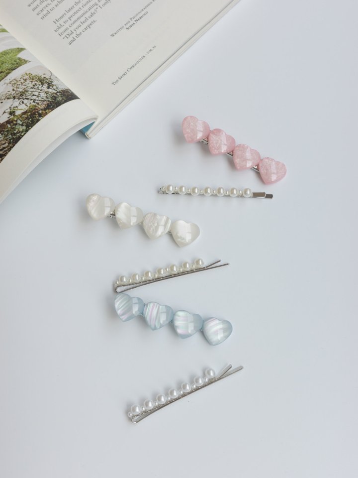 Eeiitt - Korean Women Fashion - #womensfashion - Poheart Pearl Hairpin Set - 10