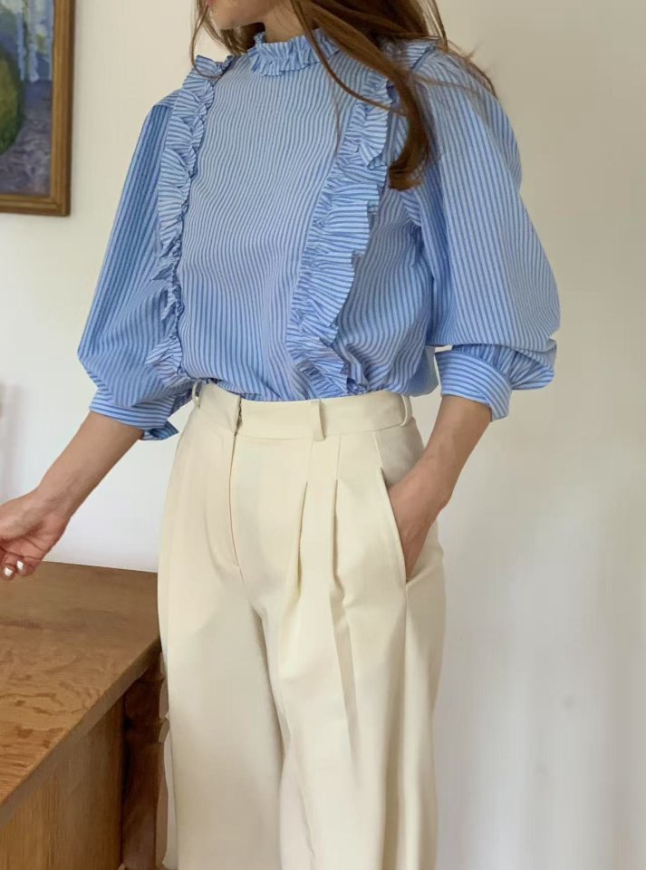 Elmu - Korean Women Fashion - #thelittlethings - Butter Pleats Shirts - 4