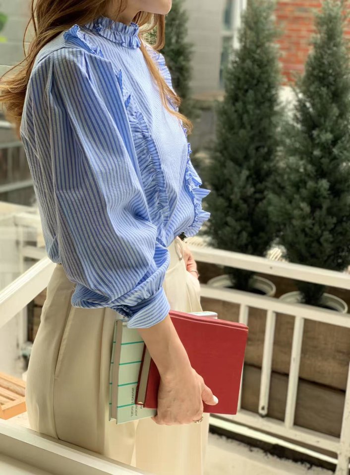 Elmu - Korean Women Fashion - #momslook - Butter Pleats Shirts - 6