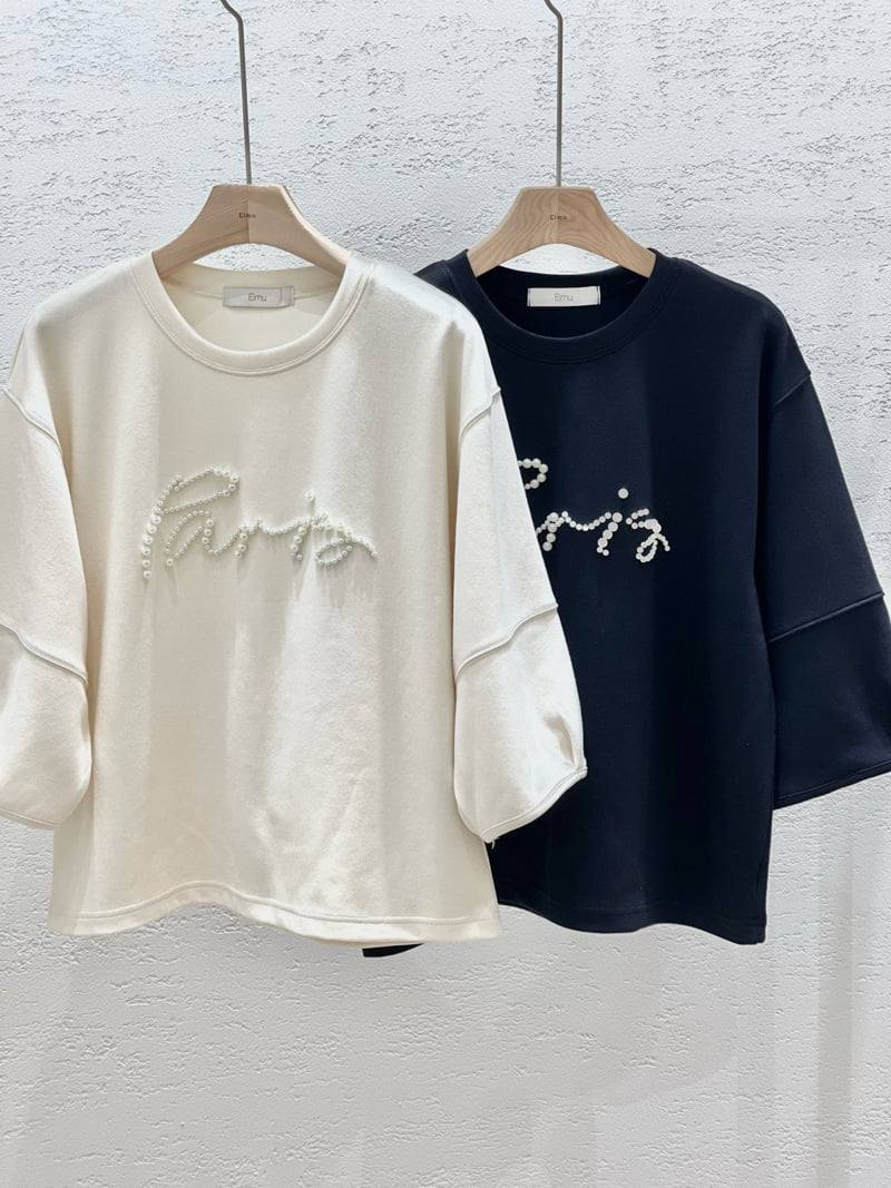 Elmu - Korean Women Fashion - #momslook - Pearl Paris Tee
