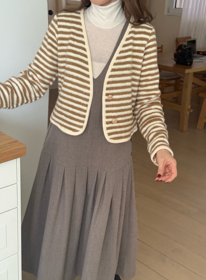 Elmu - Korean Women Fashion - #momslook - Rust Long One-piece - 9