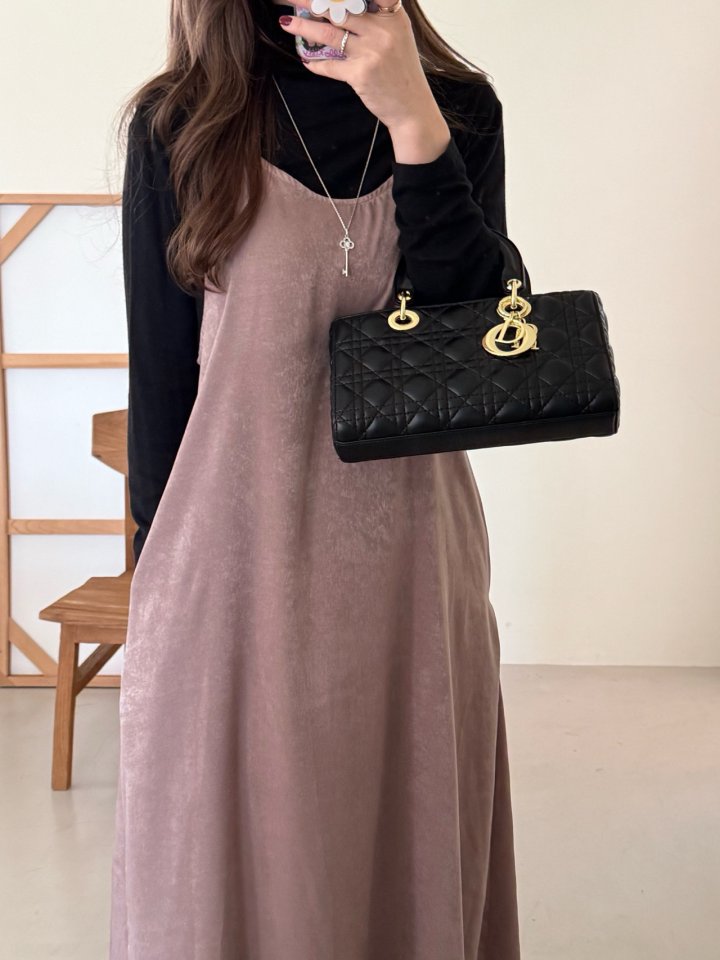 Elmu - Korean Women Fashion - #momslook - Tail Satin One-piece - 2