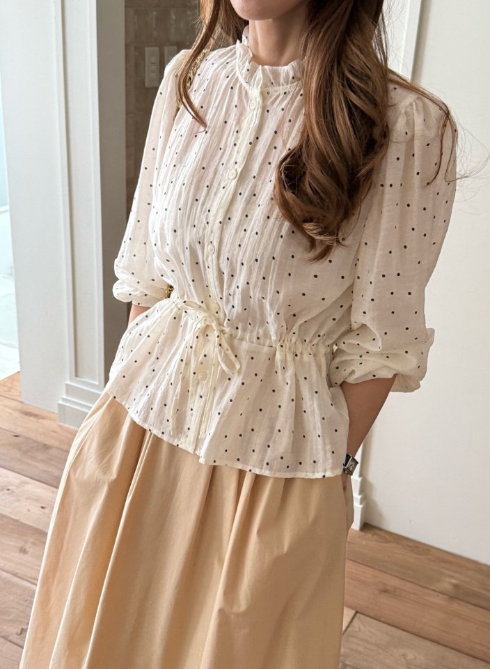 Elmu - Korean Women Fashion - #momslook - Eve Dot Blouse - 6