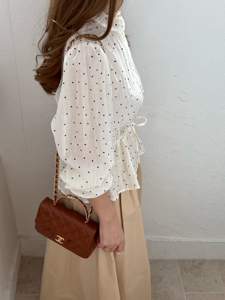 Elmu - Korean Women Fashion - #momslook - Eve Dot Blouse - 8