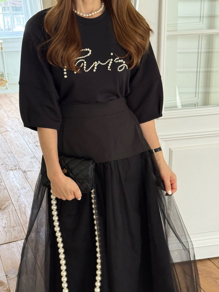 Elmu - Korean Women Fashion - #pursuepretty - Paris Pearl Tee