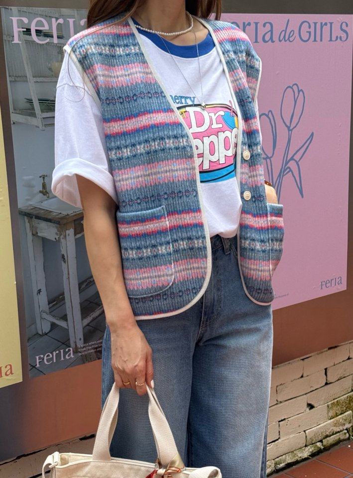 Elmu - Korean Women Fashion - #romanticstyle - Lauren Knit Vest - 7