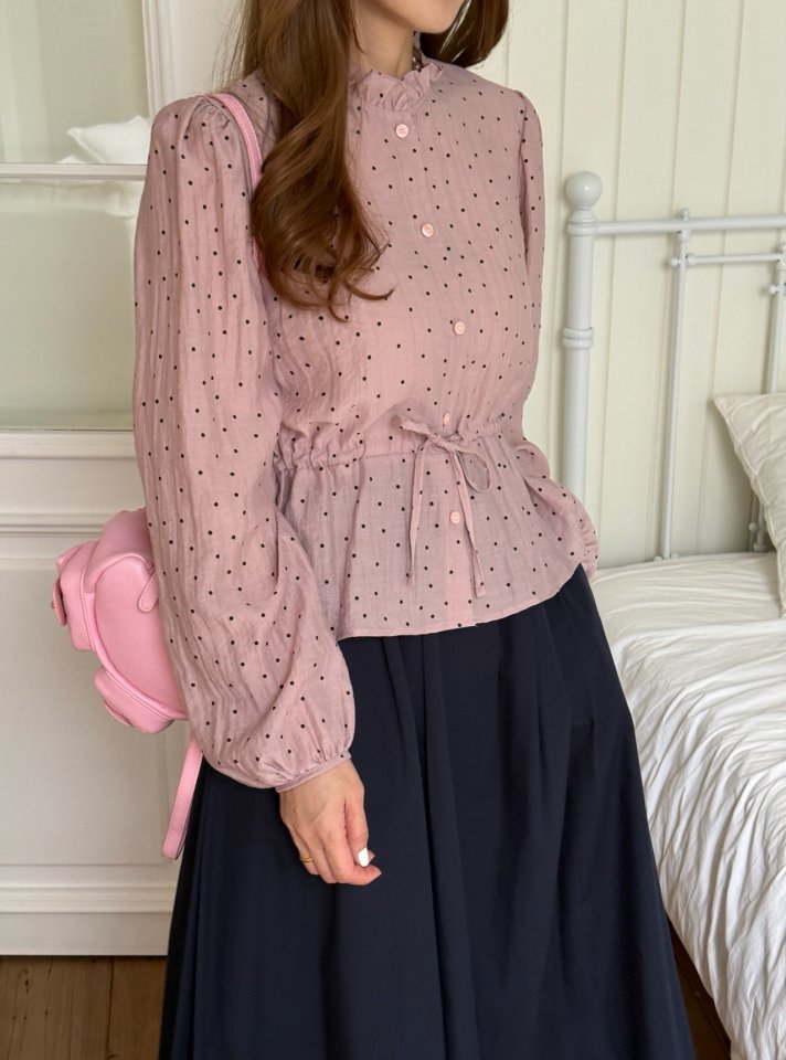 Elmu - Korean Women Fashion - #romanticstyle - Eve Dot Blouse - 2