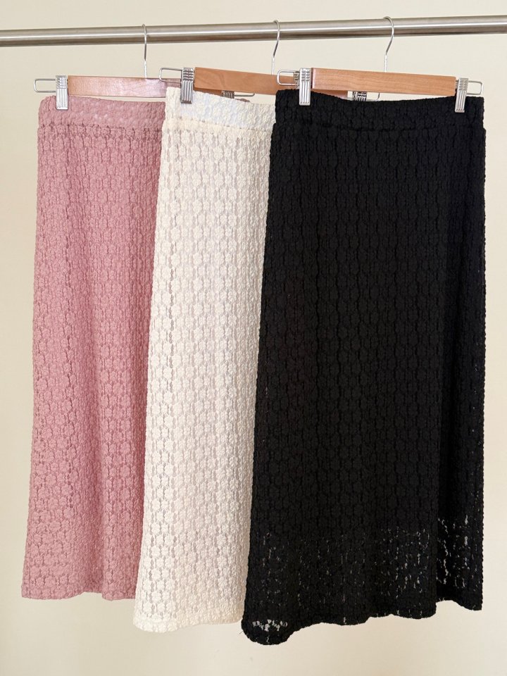 Elmu - Korean Women Fashion - #shopsmall - Floral Embroidered Lace Skirt - 10