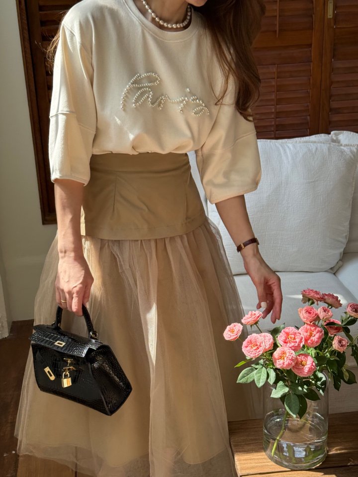 Elmu - Korean Women Fashion - #thatsdarling - Paris Pearl Tee - 5