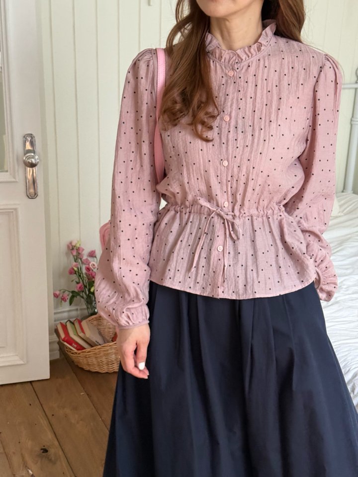 Elmu - Korean Women Fashion - #shopsmall - Eve Dot Blouse - 4
