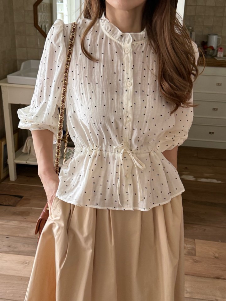 Elmu - Korean Women Fashion - #thelittlethings - Eve Dot Blouse - 5