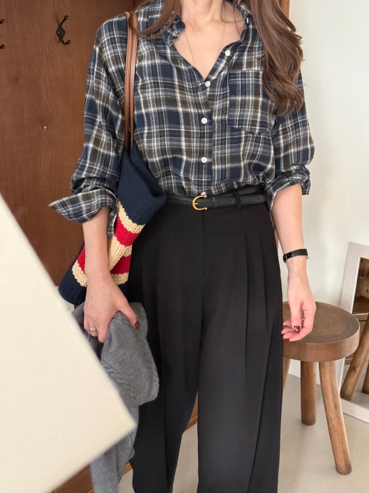 Elmu - Korean Women Fashion - #vintagekidsstyle - Ive Check Shirt - 8