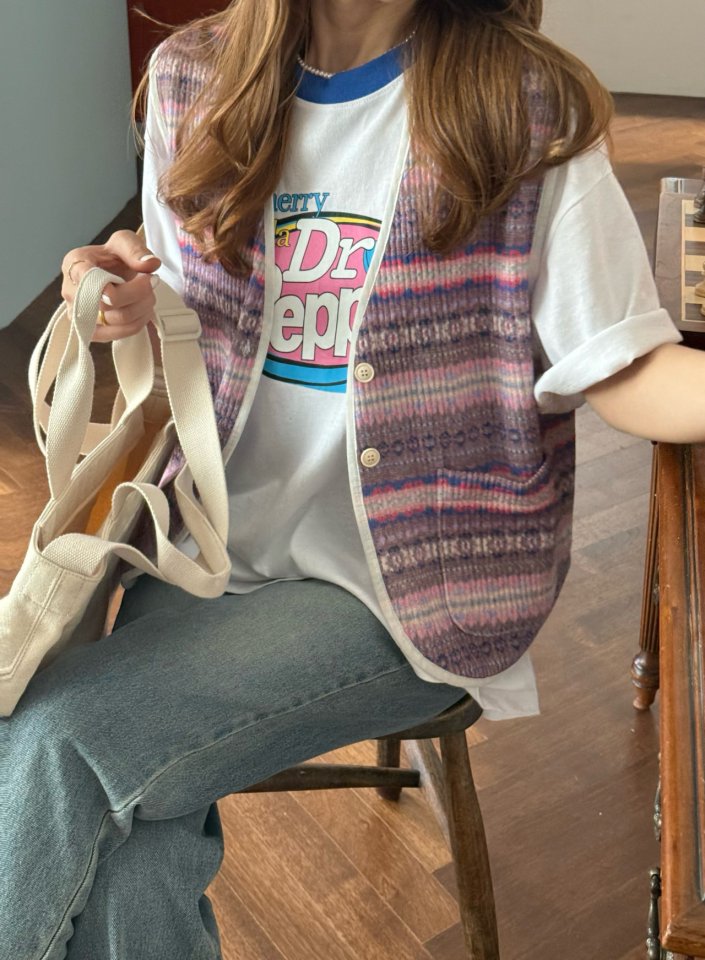 Elmu - Korean Women Fashion - #vintageinspired - Lauren Knit Vest - 4