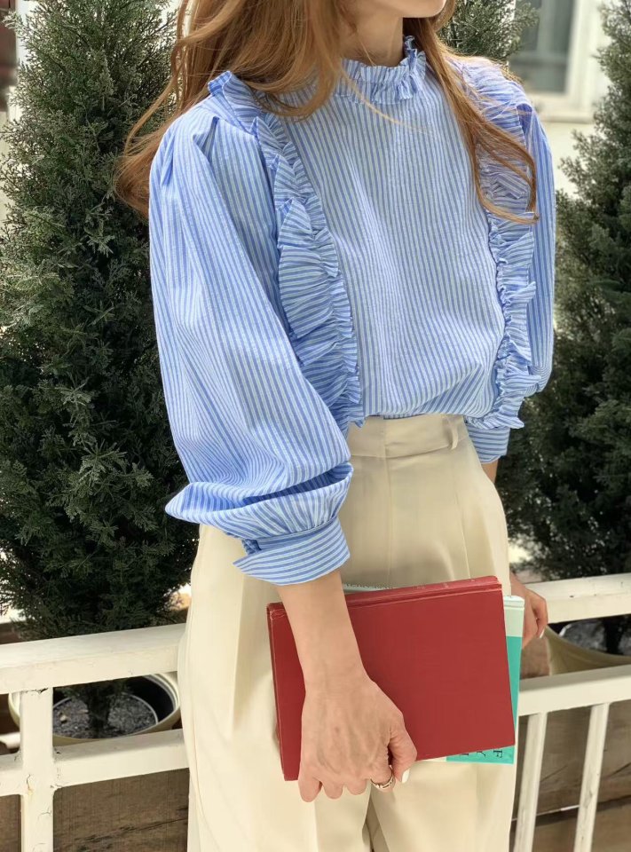 Elmu - Korean Women Fashion - #womensfashion - Butter Pleats Shirts - 5