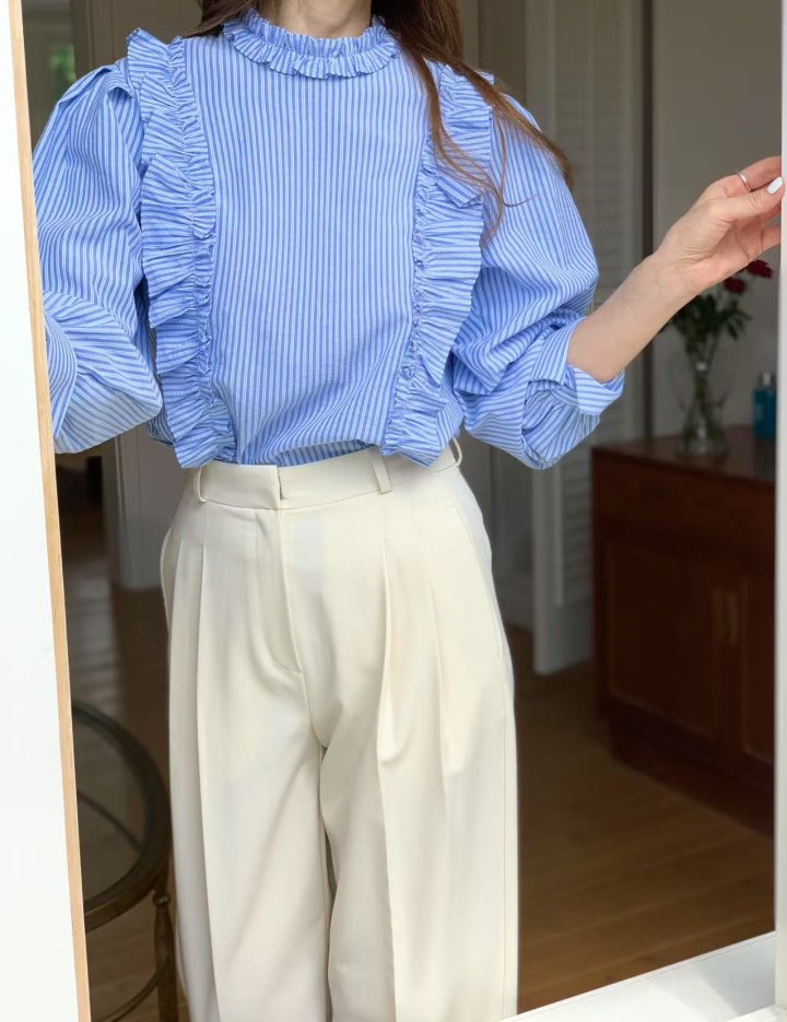 Elmu - Korean Women Fashion - #womensfashion - Butter Pleats Shirts - 7