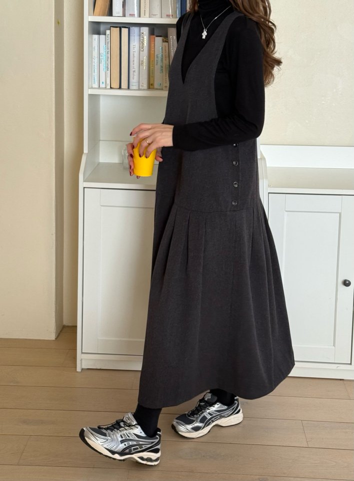 Elmu - Korean Women Fashion - #womensfashion - Rust Long One-piece