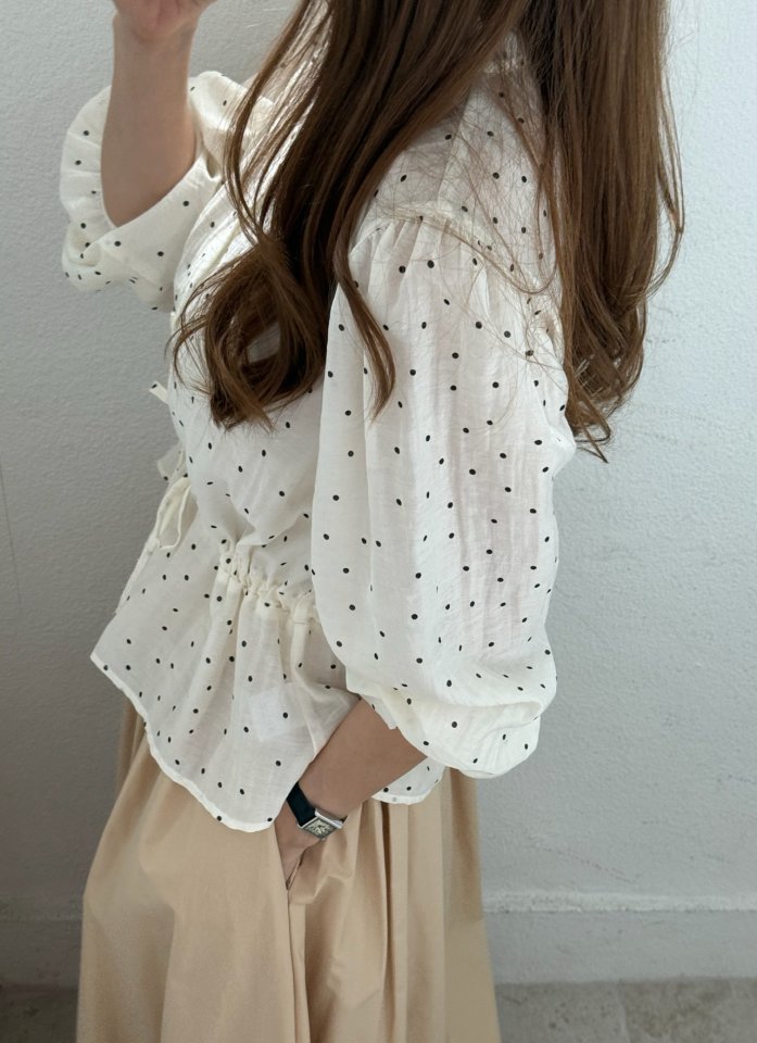 Elmu - Korean Women Fashion - #womensfashion - Eve Dot Blouse - 7