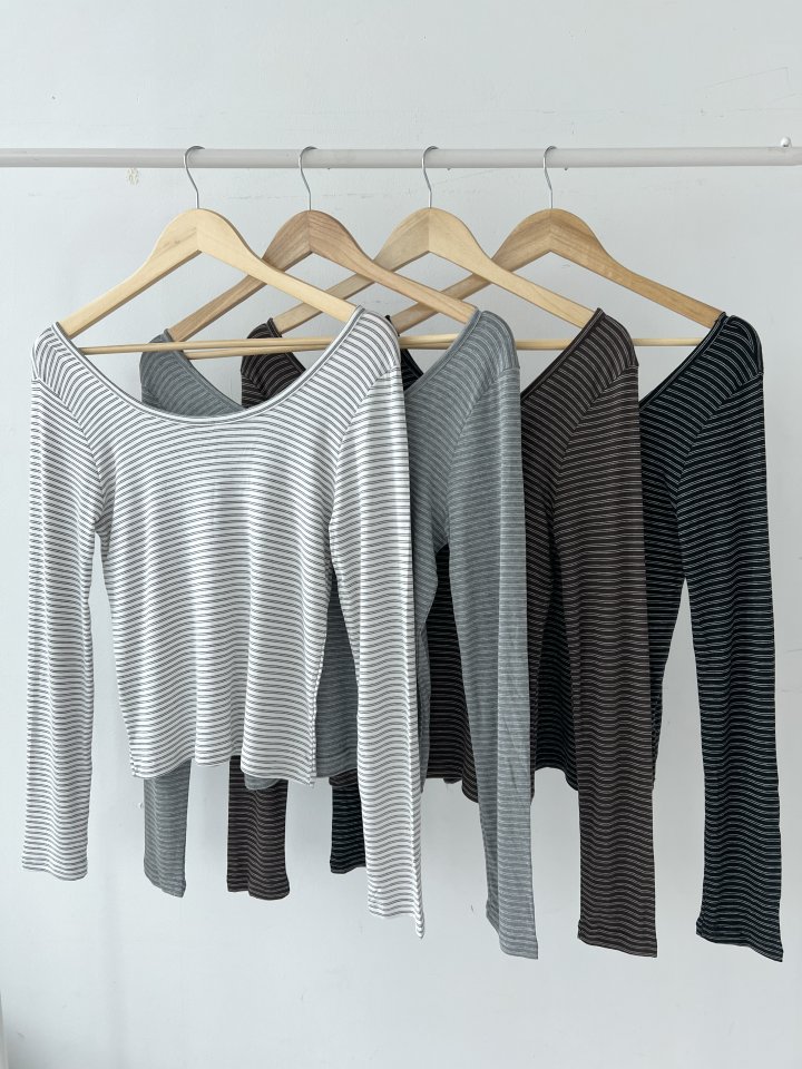 Enten - Korean Women Fashion - #momslook - Ningning Stripe Tee - 8