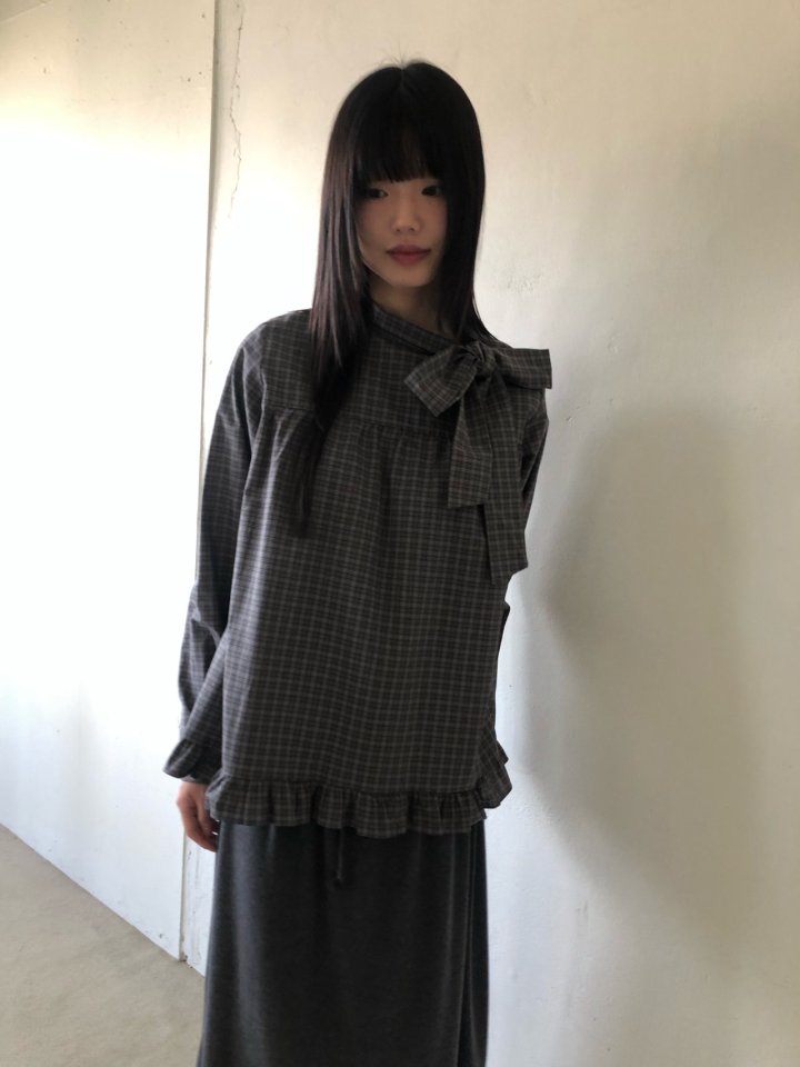 Flash - Korean Women Fashion - #momslook - Rona Check Blouse