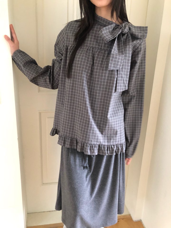 Flash - Korean Women Fashion - #momslook - Rona Check Blouse - 7