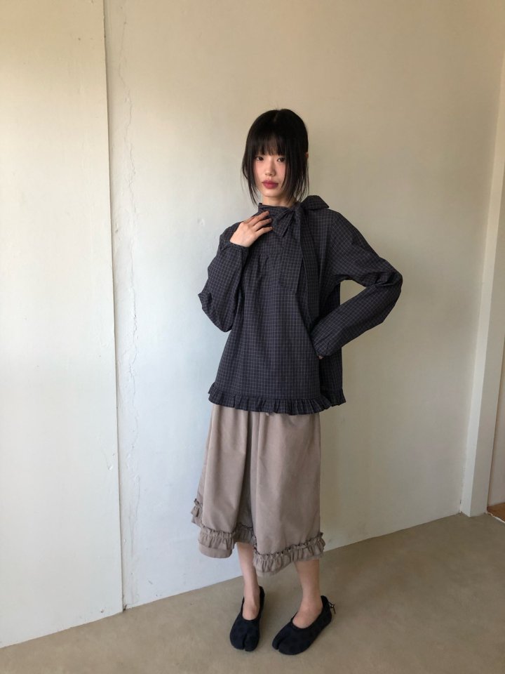 Flash - Korean Women Fashion - #momslook - Rona Check Blouse - 6