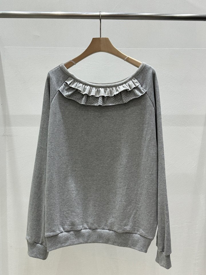 Flash - Korean Women Fashion - #momslook - Dot Frill Pullover - 3