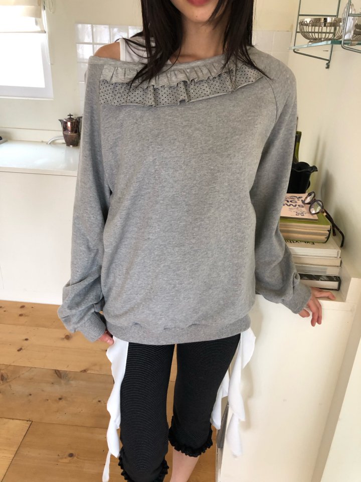 Flash - Korean Women Fashion - #womensfashion - Dot Frill Pullover - 4