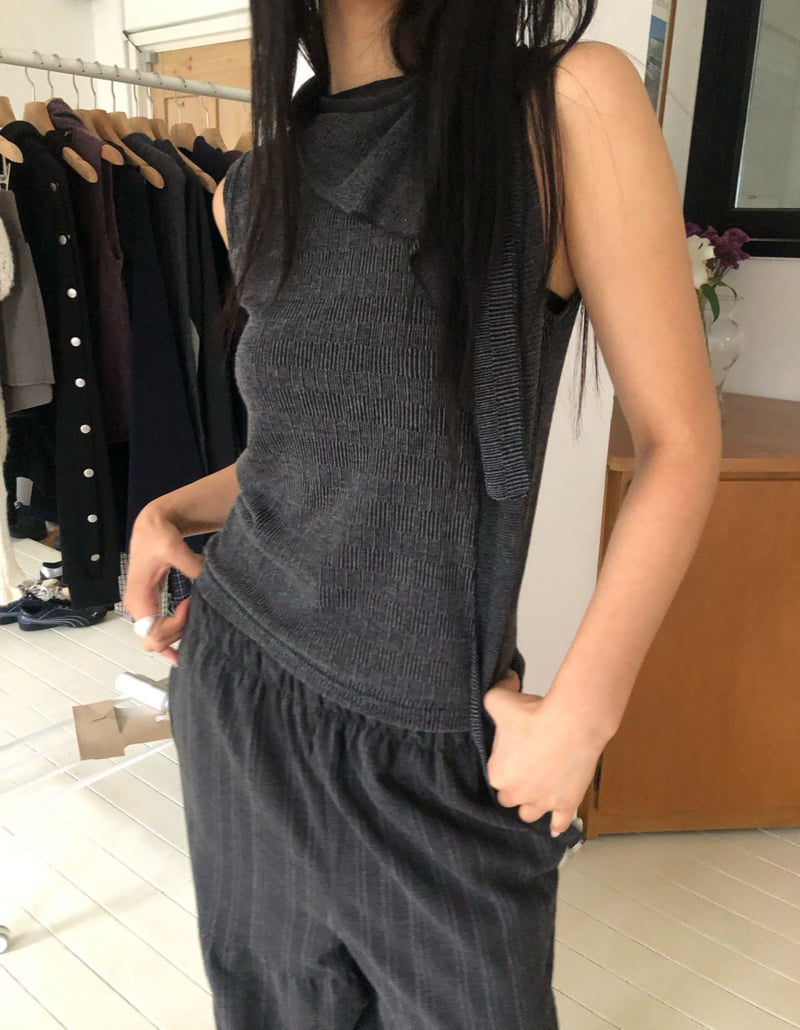 Flash - Korean Women Fashion - #momslook - Scarf Sleeveless Top - 11