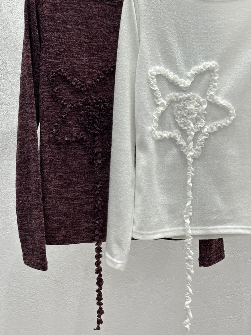 Flash - Korean Women Fashion - #momslook - Star Knit Tee - 3
