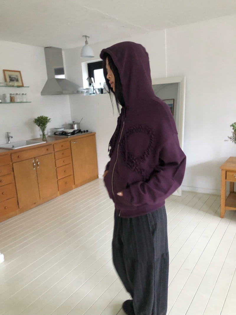 Flash - Korean Women Fashion - #romanticstyle - Ribbon Hood Zip-Up - 10
