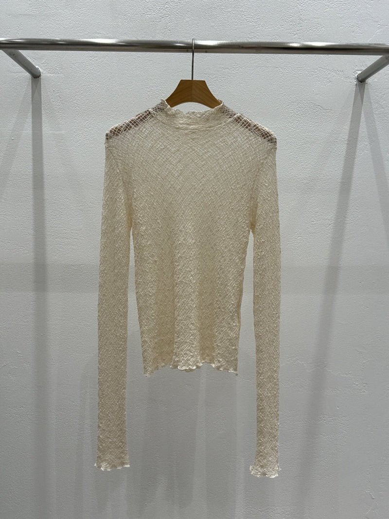 Flash - Korean Women Fashion - #romanticstyle - Chess Turtleneck Tee - 4